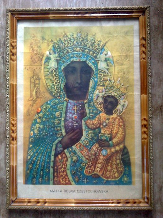 obraz stary duzy przepiekny Matka Boska Czestochowska unikat starocie