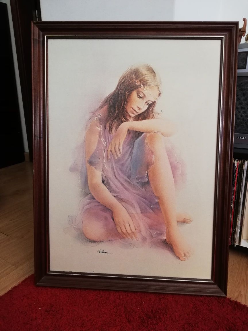 Quadro antigo menina