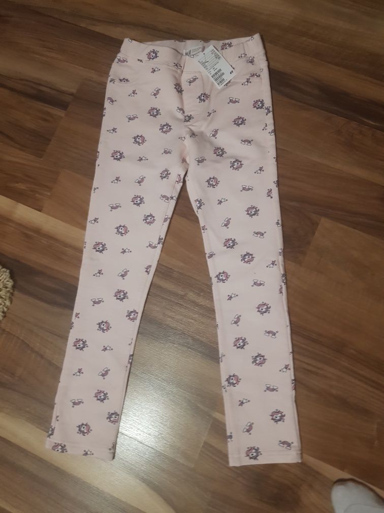 H&M  legginsy różowe roz.140 nowe