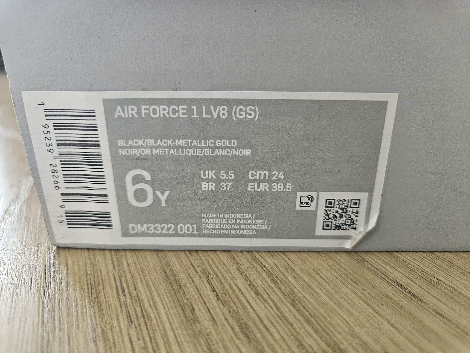 Nike Air Force 1 czarno złote 38.5