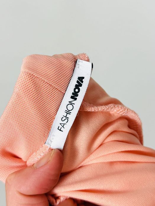 Brzoskwiniowa spódnica ołówkowa z marszczeniem S 36 Fashion Nova