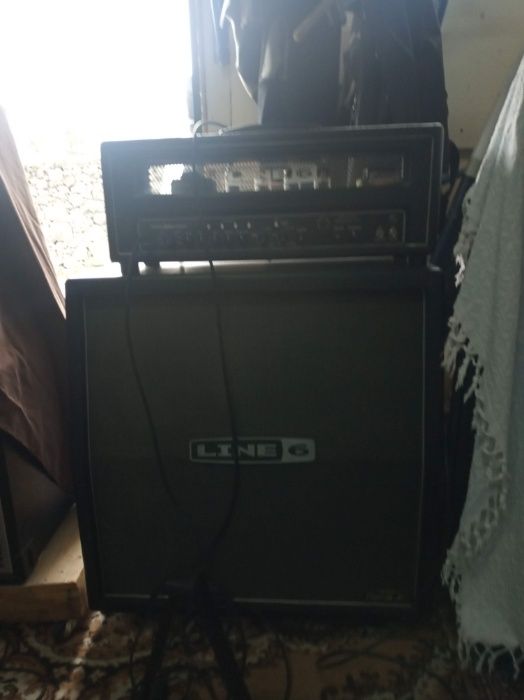 Cabeça amplificador guitarra line 6 spidervalve hd100 mais coluna