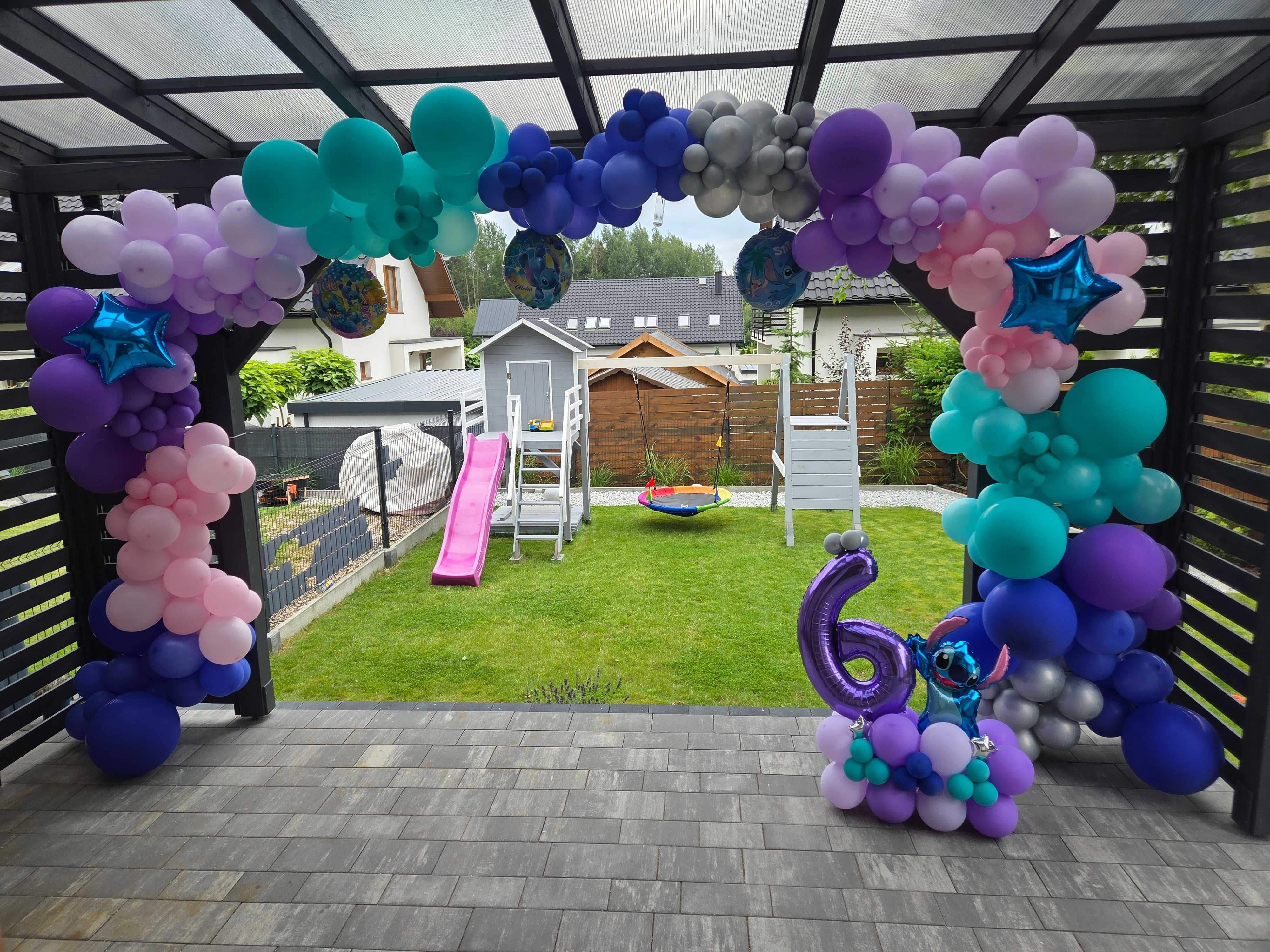 Girlandy balowe, ścianki balonowe, projekt ścianek balonowych.