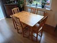 Stół drewniany 4 krzesła dostawka 120 x 80 Szwecja Bernts Industri AB
