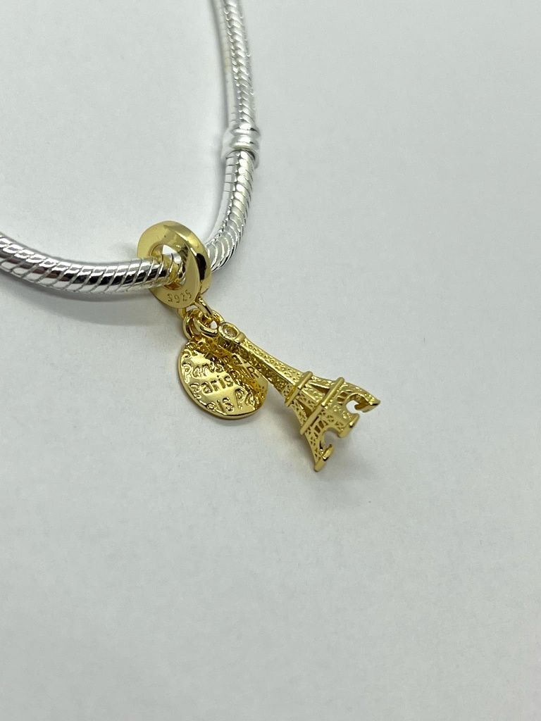 Charm's zawieszka podwójny Paryż wieża Eiffla S925