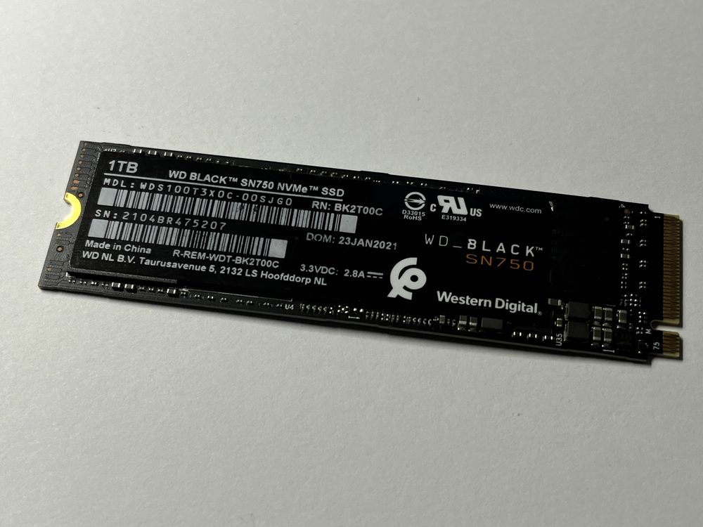 WD Black SN750 1TB 1000GB M.2 SSD NVMe