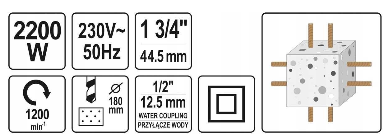 Wynajmę wiertnicę do betonu wiertarkę diamentową, otwornicę, koronę