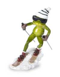 Figurka żaba narciarz 16 cm dekoracja