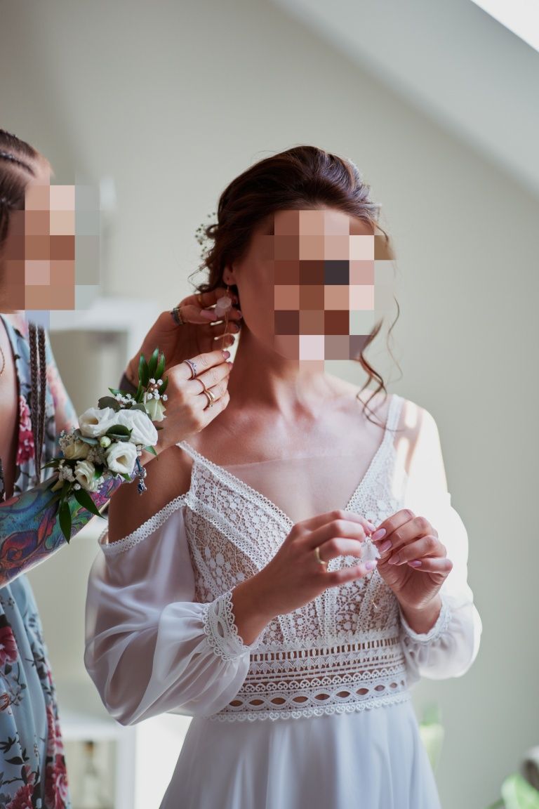 Suknia ślubna w stylu boho, suknia ślubna rustykalna Narvik