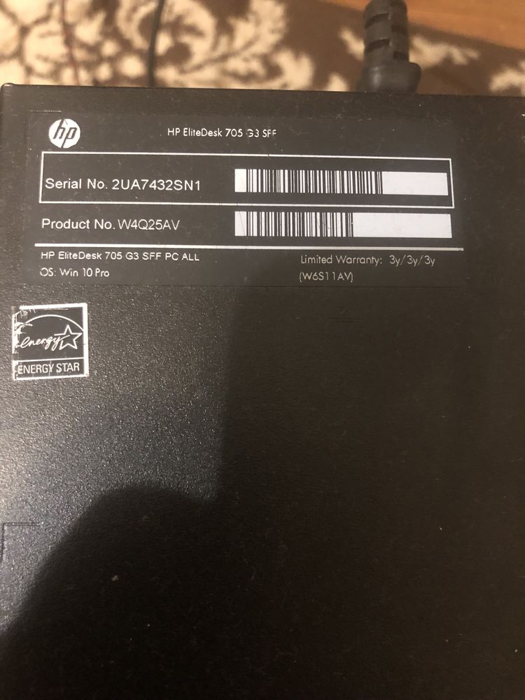 ПК HP EliteDesk 705 G3 • 12 ГБ ОЗУ • 500 ГБ HDD • Windows 10