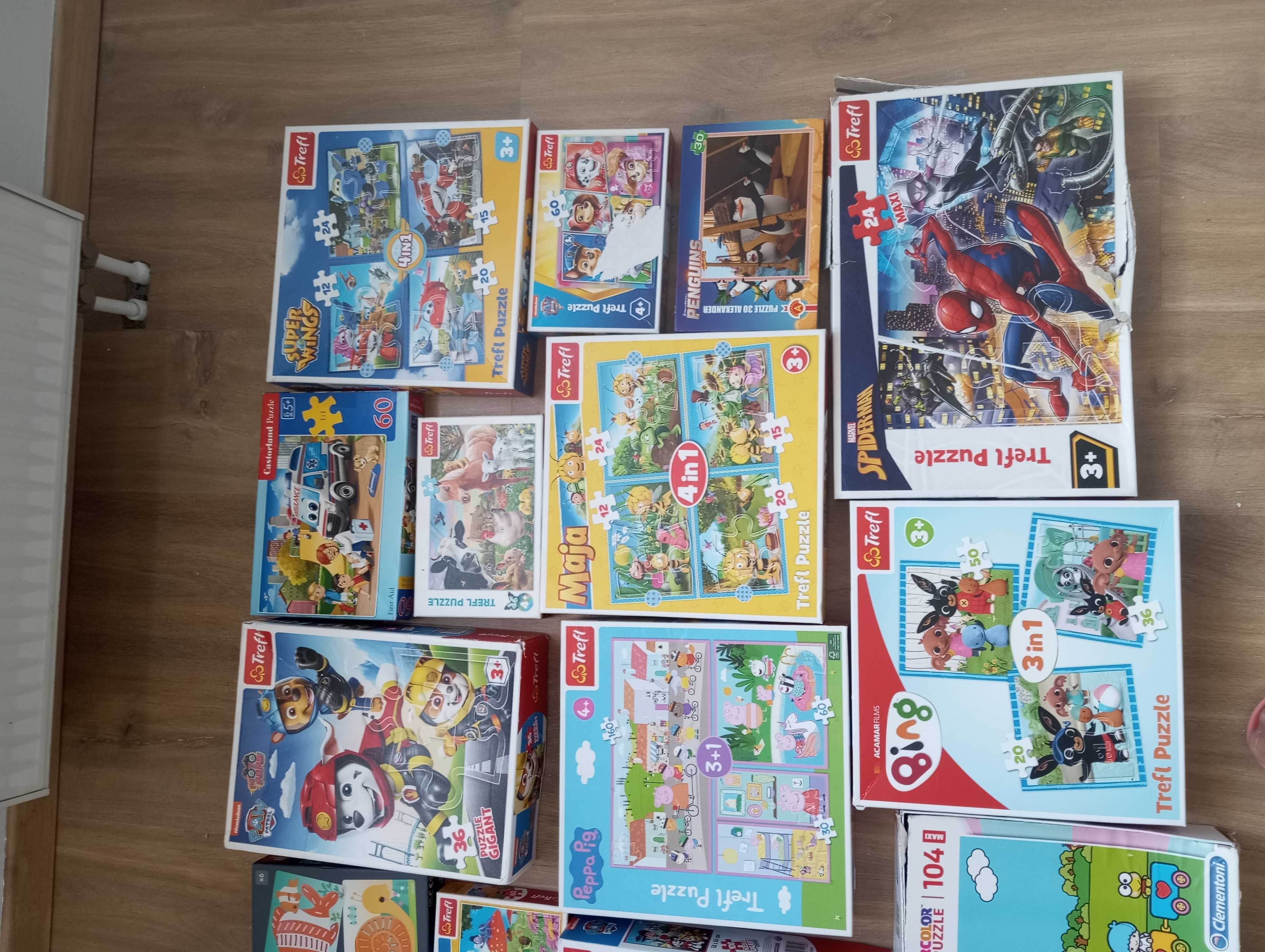 Puzzle Psi Patrol, Bing, spider Man, pszczółka Maja