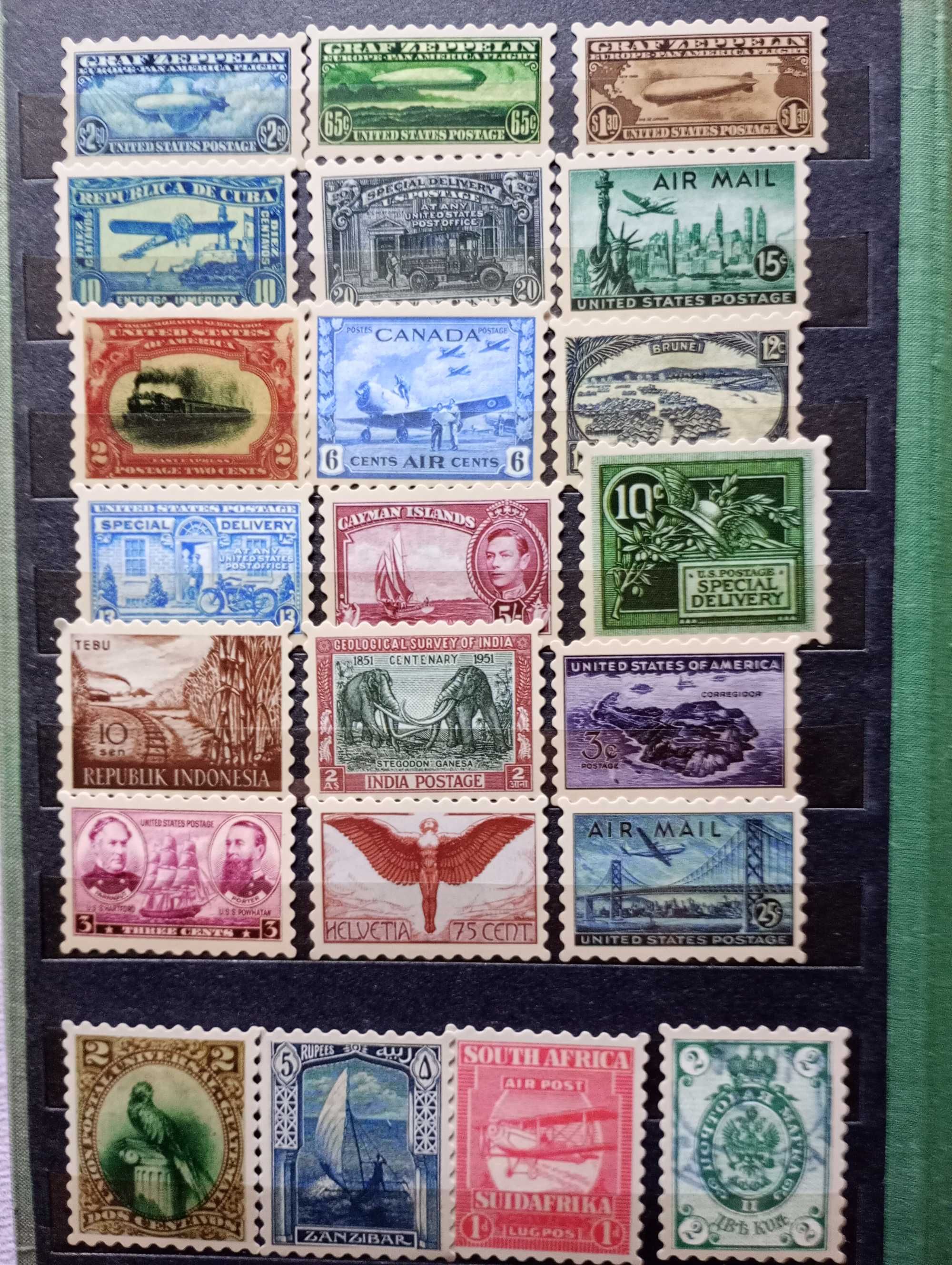 zestaw 50 szt. naklejki znaczki pocztowe