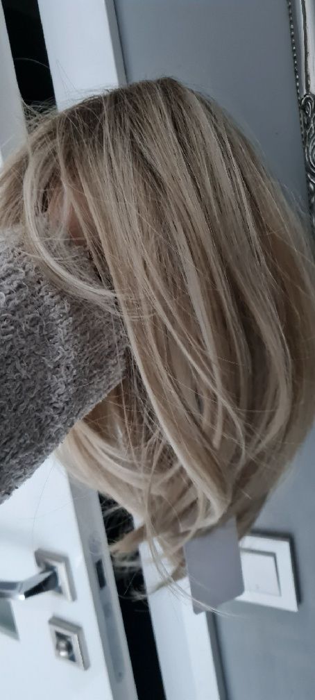 Peruka włosy blond ombre natural naturalne tape on baby hair air touch