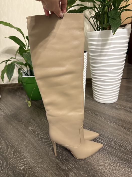 Сапоги женские бежевые