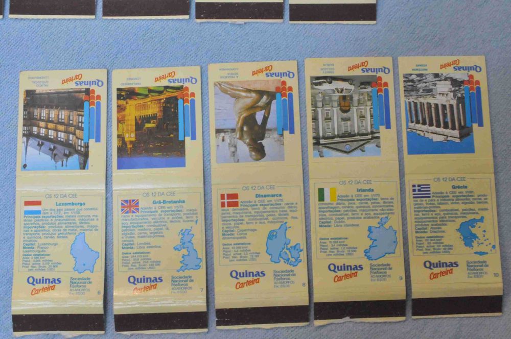 Vintage – Carteiras de fósforos Quinas - Os 12 da CEE