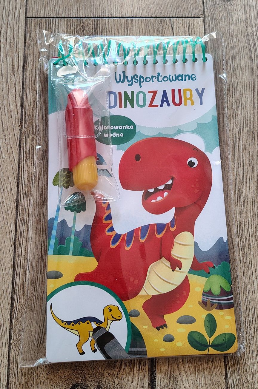 Kolorowanka wodna Wysportowane dinozaury nowa