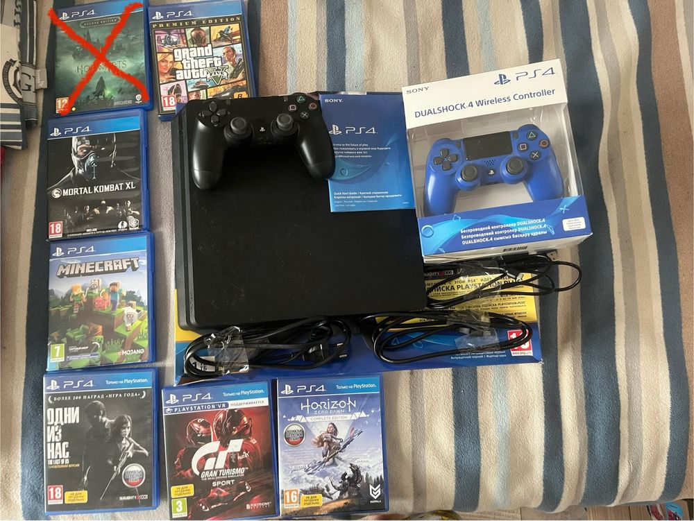 | PS4 slim | 1tb | 2 контроллера dualshock 4 | + 6 крутых игр