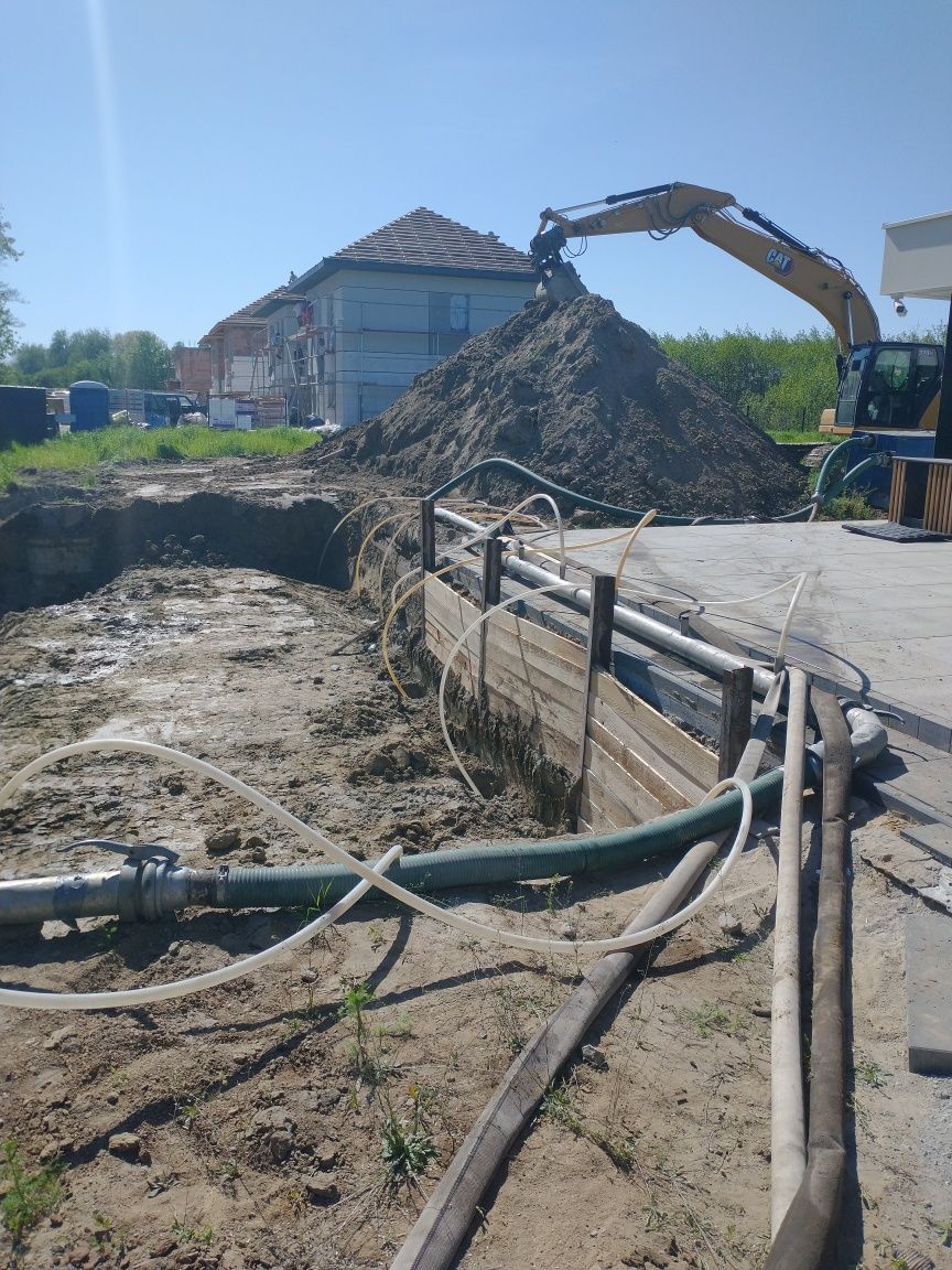 Igłofiltry MONTAŻ do pompowania wody Odwodnienie wykopów pod fundament
