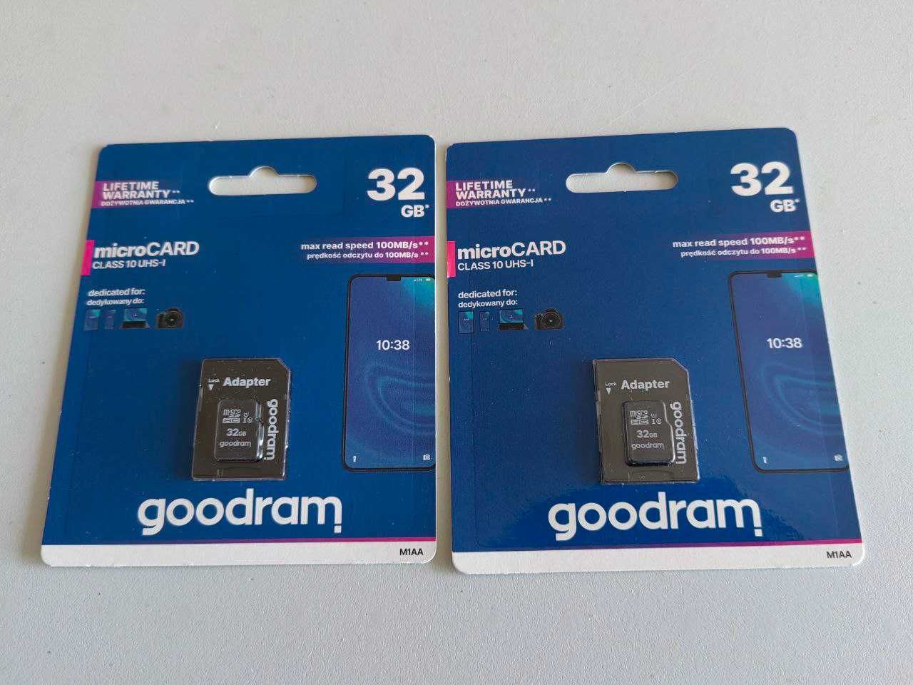 2 x Karta pamięci microSD GOODRAM 32GB MICRO CARD UHS z adapterem nowe