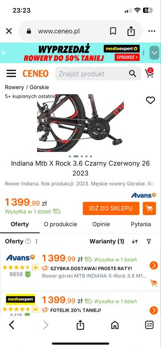 Rower indiana w stanie idealnym