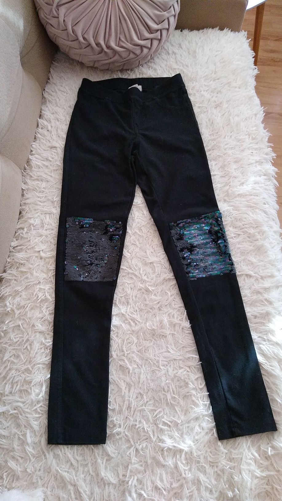H&M 152 legginsy tregginsy cekiny