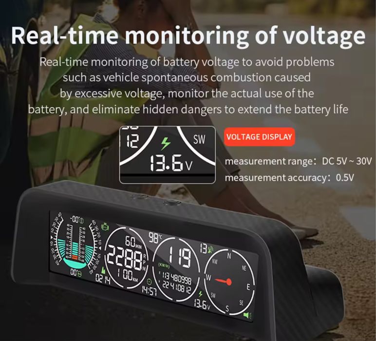 Wskaźnik monitora HUD, uniwersalny inteligentny wyświetlacz GPS