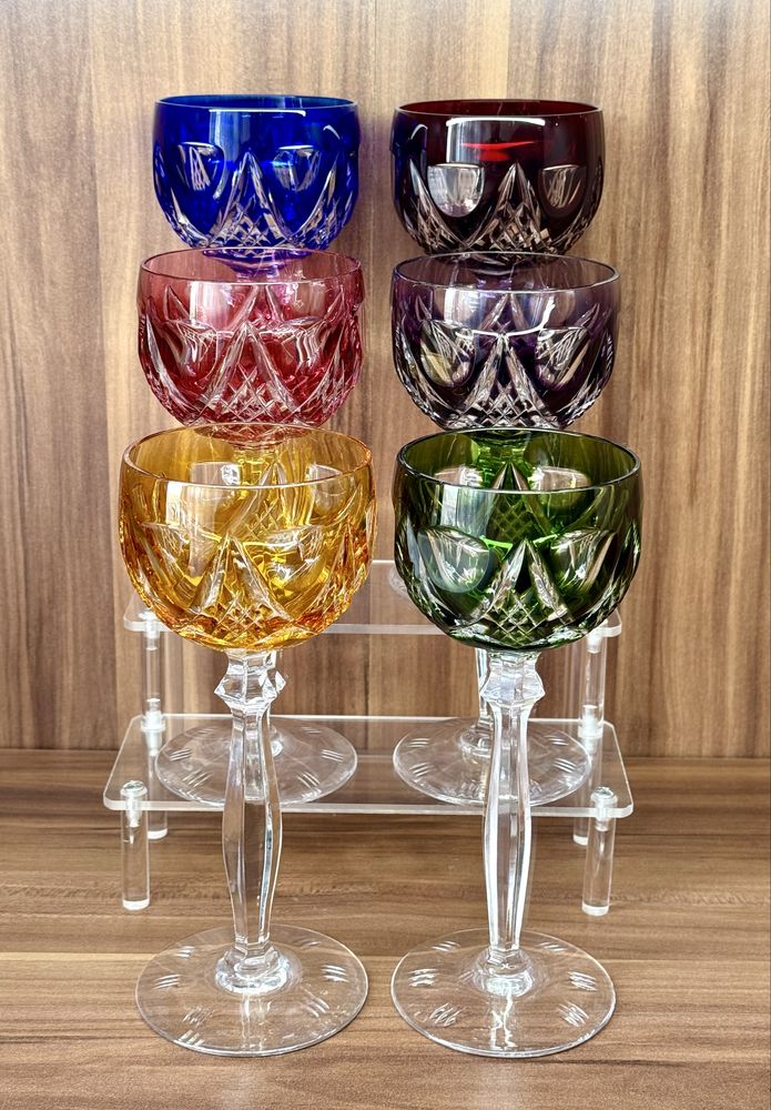 Винтажные хрустальные фужеры для вина Piell & Putzler Crystal GDR Герм