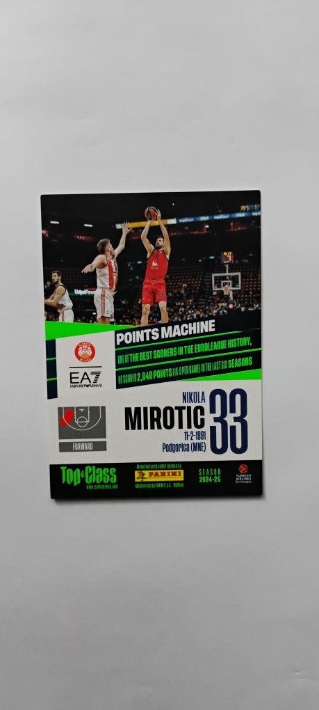 Karta Kolekcjonerska Nikola Mirotic Unbeatable nr263 Panini Top Class