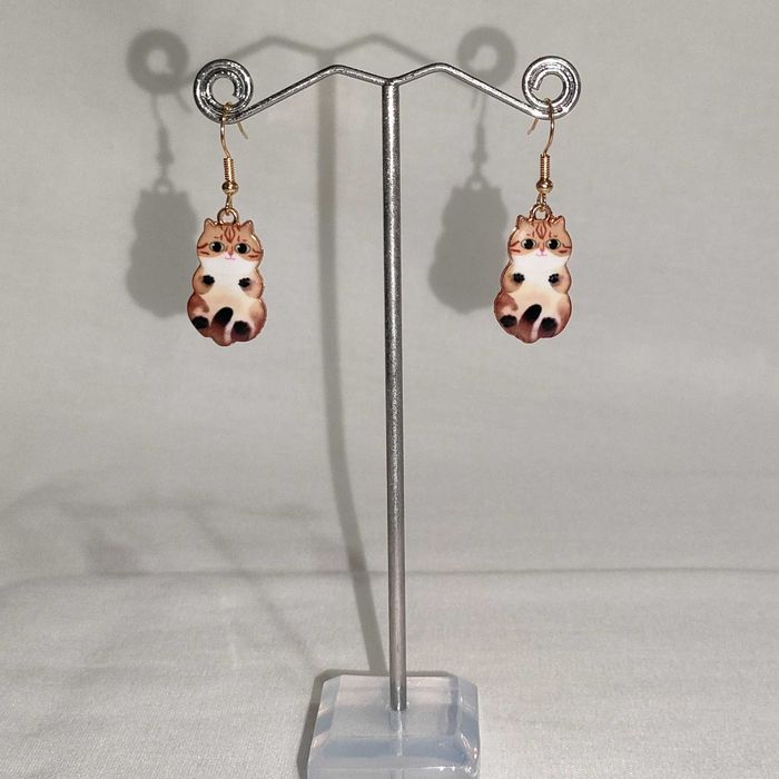 K183 Kolczyki wiszące Koty Kotki Handmade