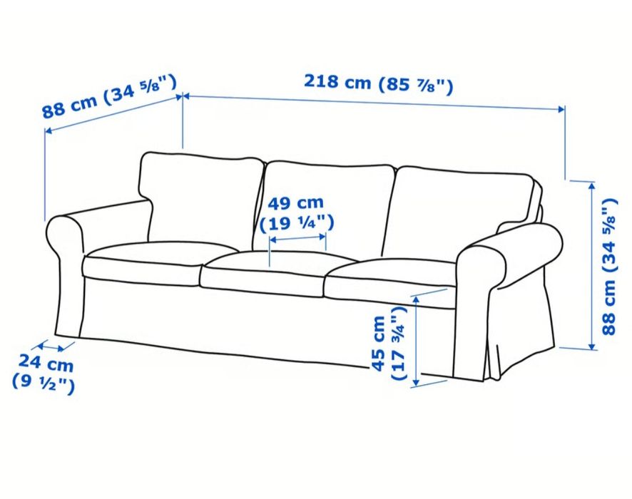 Nowa 1/2 Ceny Sofa Ektorp z Ikea z wymiennym pokryciem