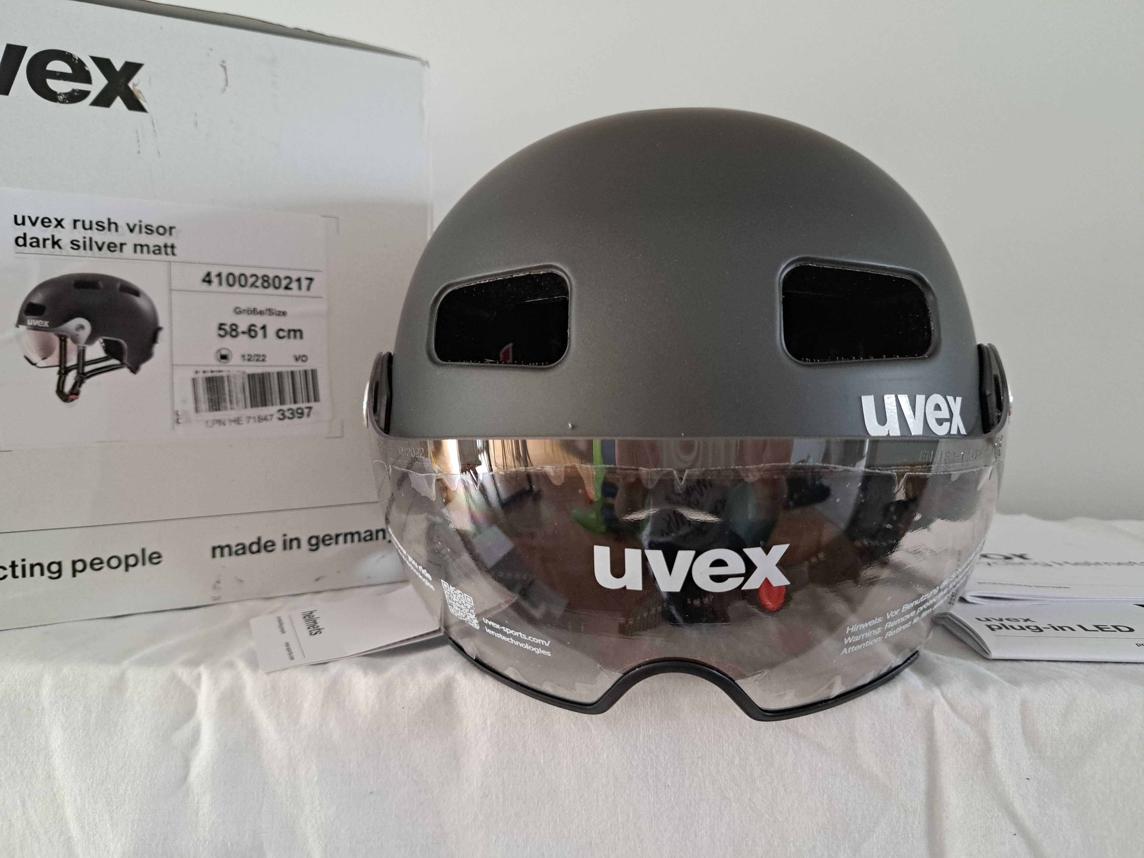 Kask rowerowy Uvex Rush Visor Black Silver Mat L 58-61cm