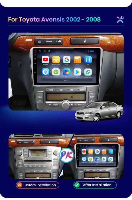 Radio android Toyota Avensis T25 wifi Bluetooth gps 2002/2008r