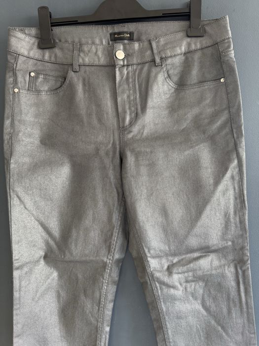 Spodnie Massimo Dutti woskowane metaliczne szare 42
