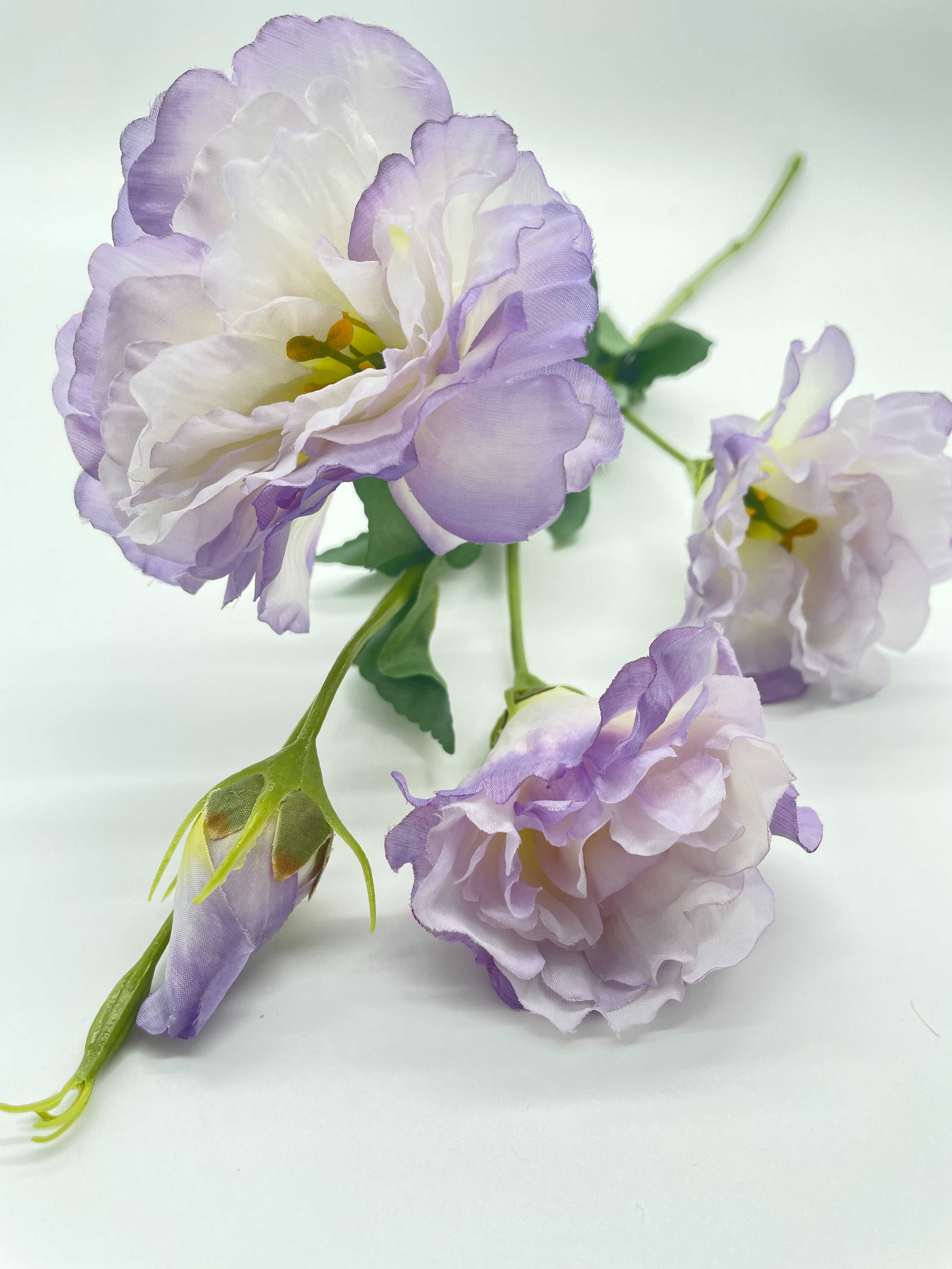 Eustoma Sztuczny Kwiat Wazon 68 cm Jasny Fiolet Gałązka