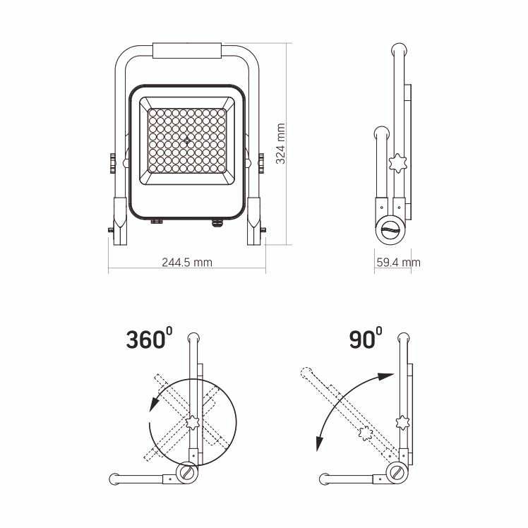 LED прожектор акумуляторний PREMIUM VIDEX F2A 50W 5000K 26989