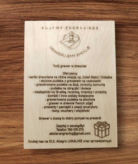 Portret / zdjęcie - grawer na drewnie format A5, prezent