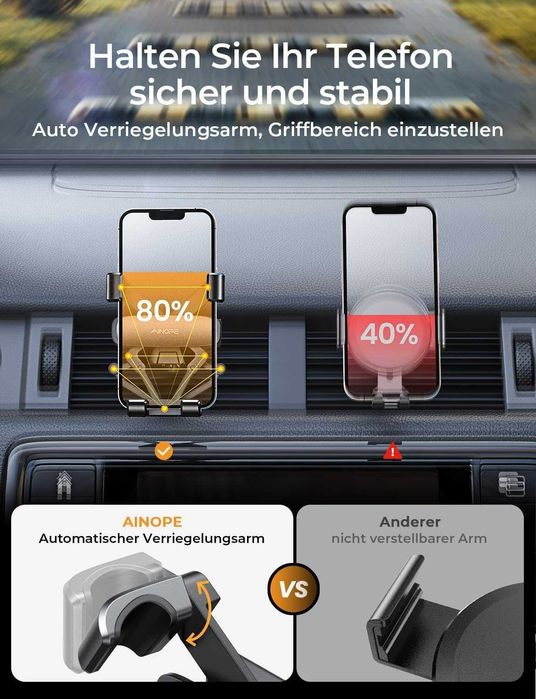 AINOPE Uchwyt Samochodowy „Gravity” do kratki nawiewu