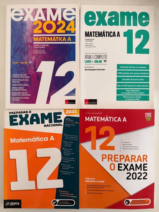 Livros de preparação para o exame Nacional de Matemática A 12º ano