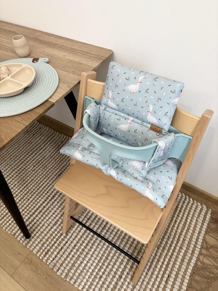 Wodoodporne poduszki do Stokke Tripp Trapp baby set gąski mięta