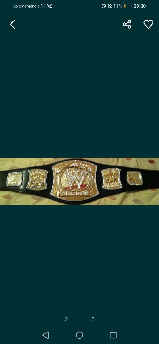 Pack WWE Cinto + fotos autografadas de 2 lutades (John Cena/Triple H)