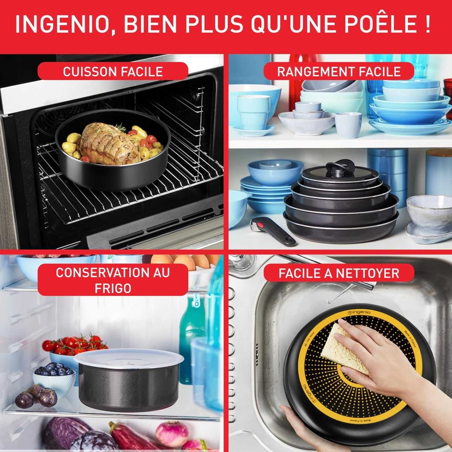 Tefal Ingenio Easy On zestaw 2 patelni 22/28 cm + 2 rondle 16/20 cm