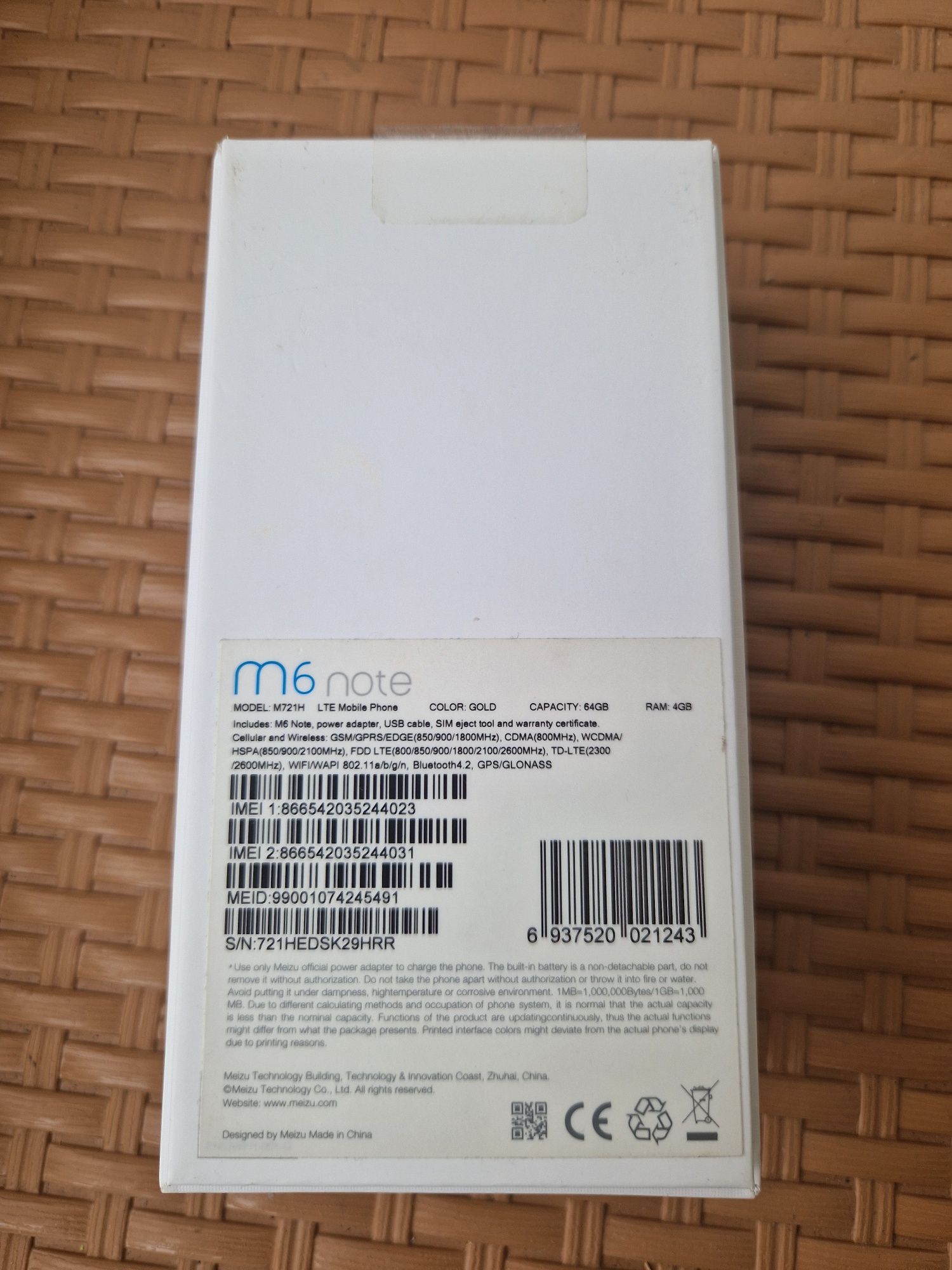 Meizu M6 Note 4/64GB Gold