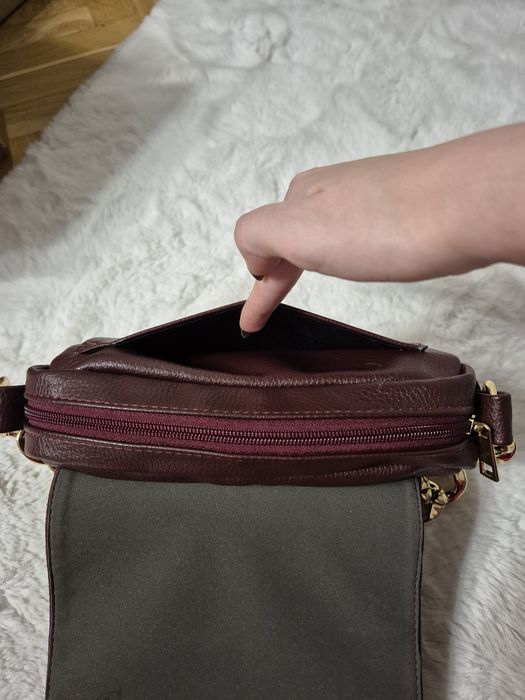 Piękna bordowa torebka Massimo Contti