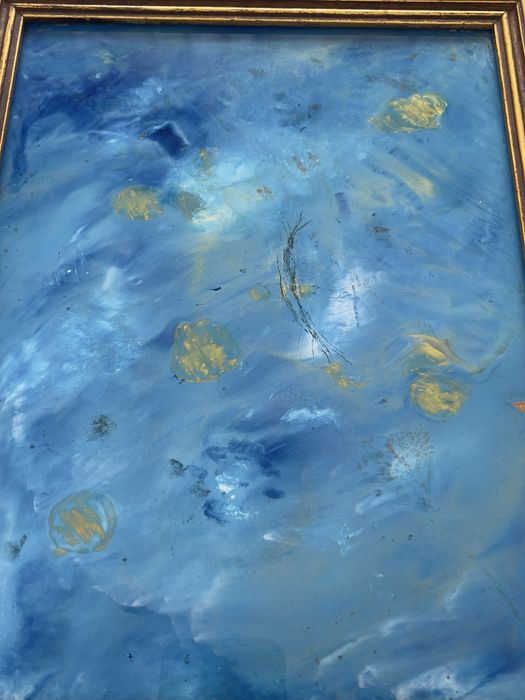 Quadro Abstrato Fluid Art acrilico por vazamento