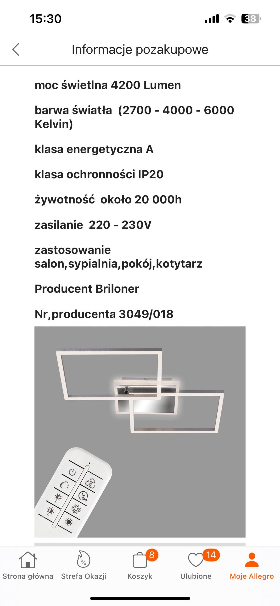 2x plafon led z pilotem