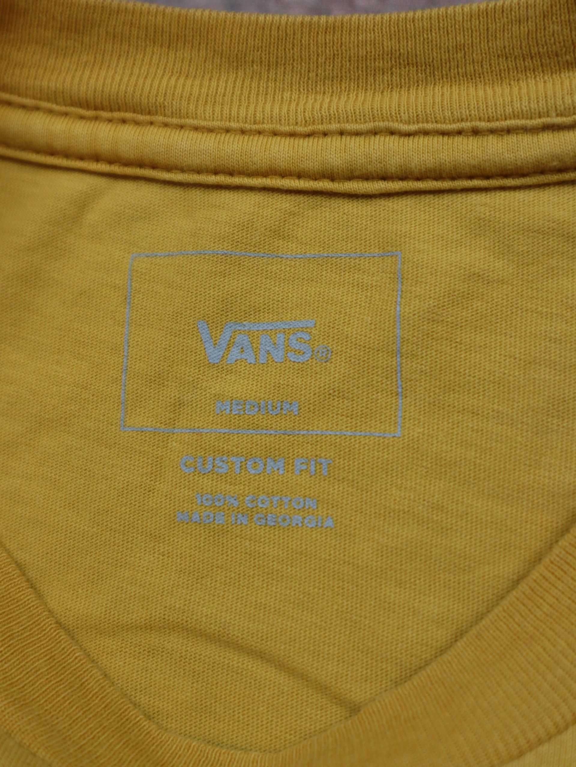 Vans Off the wall tshirt żółta koszulka z krótkim rękawem z czarnym