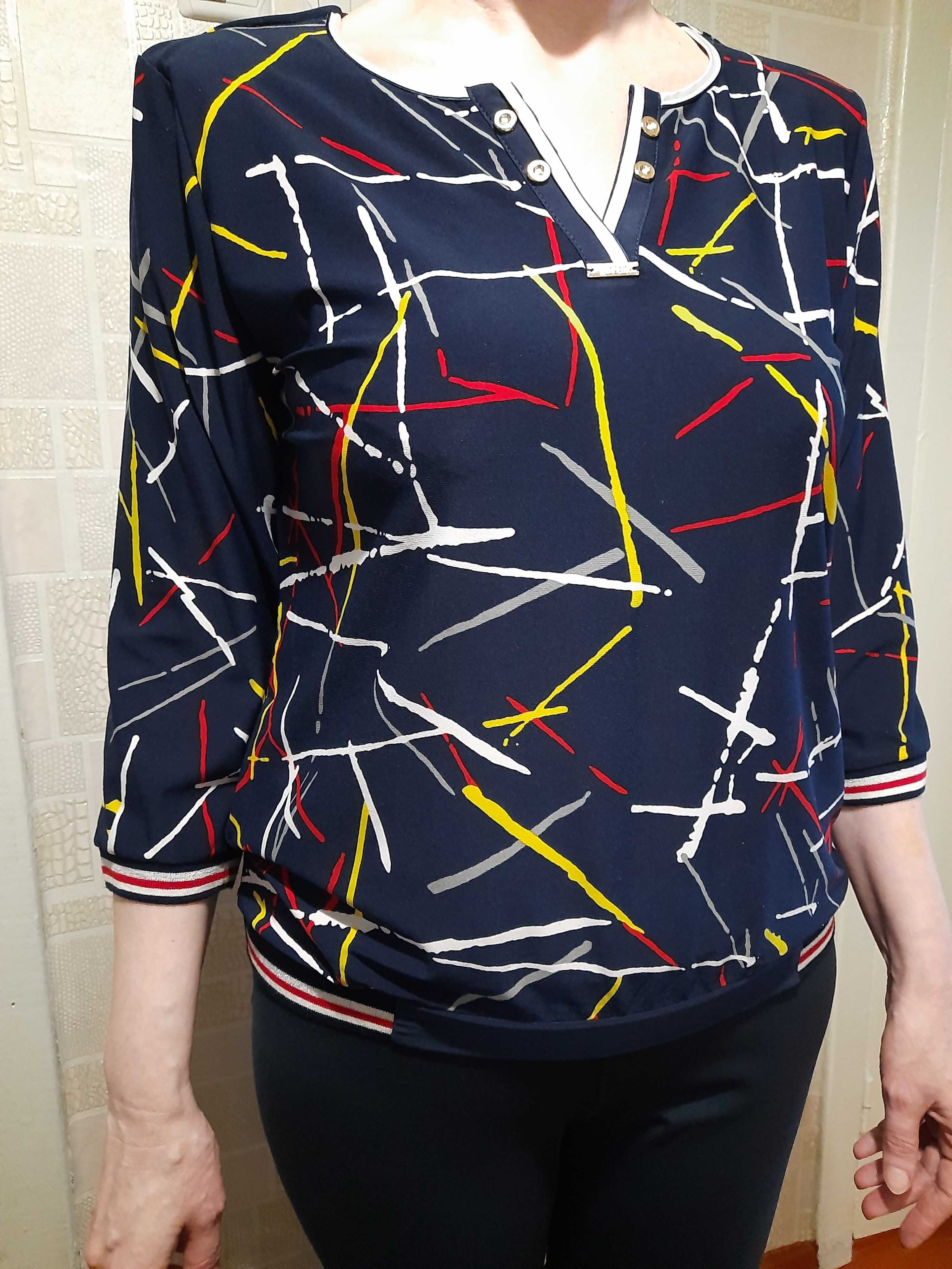 Блузка жіноча різнокольорова, укр. розмір 50