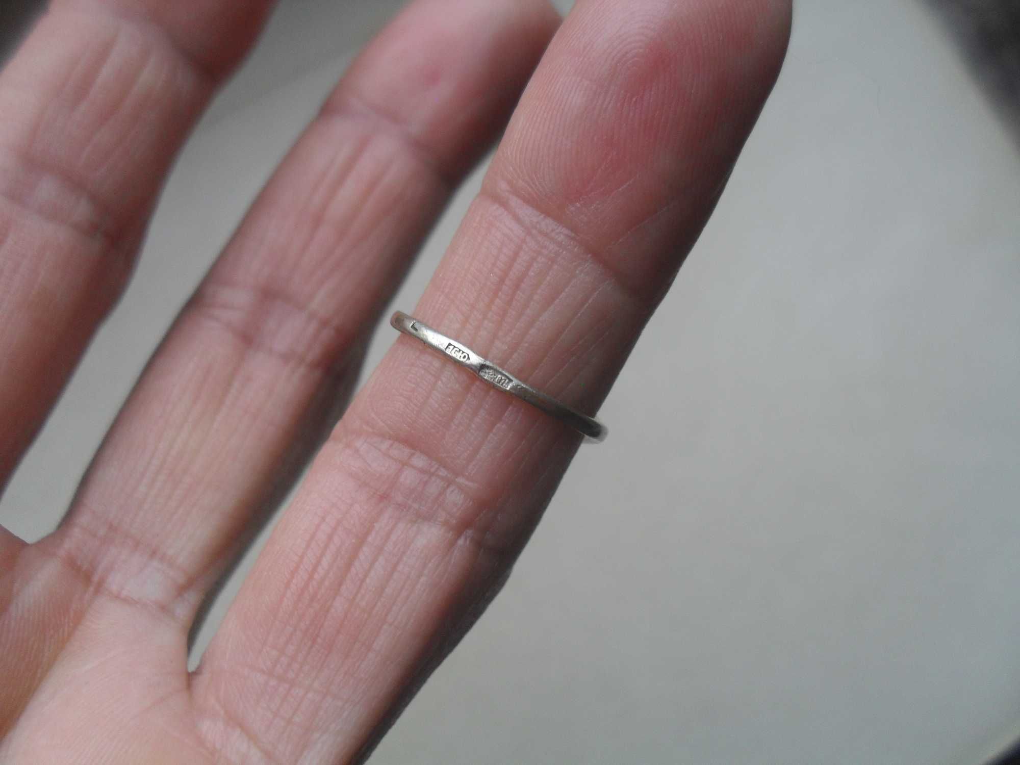 Srebro złocone - stary radziecki pierścionek - różowy kamień CENA OST