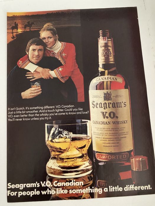 Anúncio Vintage do Whisky Canadense Seagram’s V.O. - Anos 1970