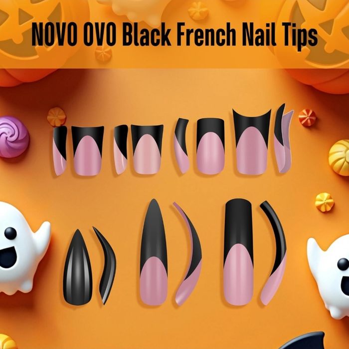 Sztuczne paznokcie, tipsy, Halloween, French, 240 sztuk,12 rozmiarów